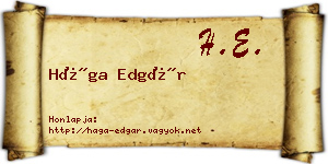 Hága Edgár névjegykártya